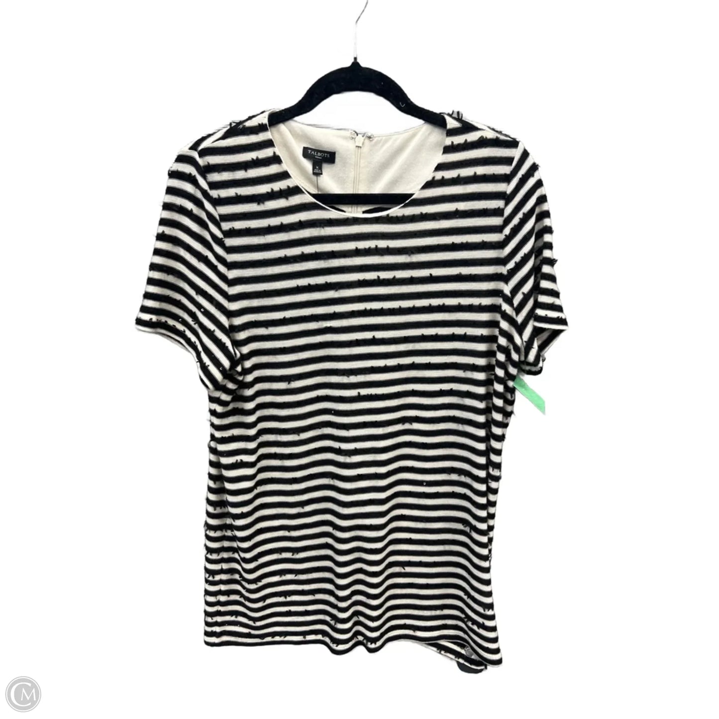 Top Short Sleeve By Talbots In Striped Pattern, Size: Xl