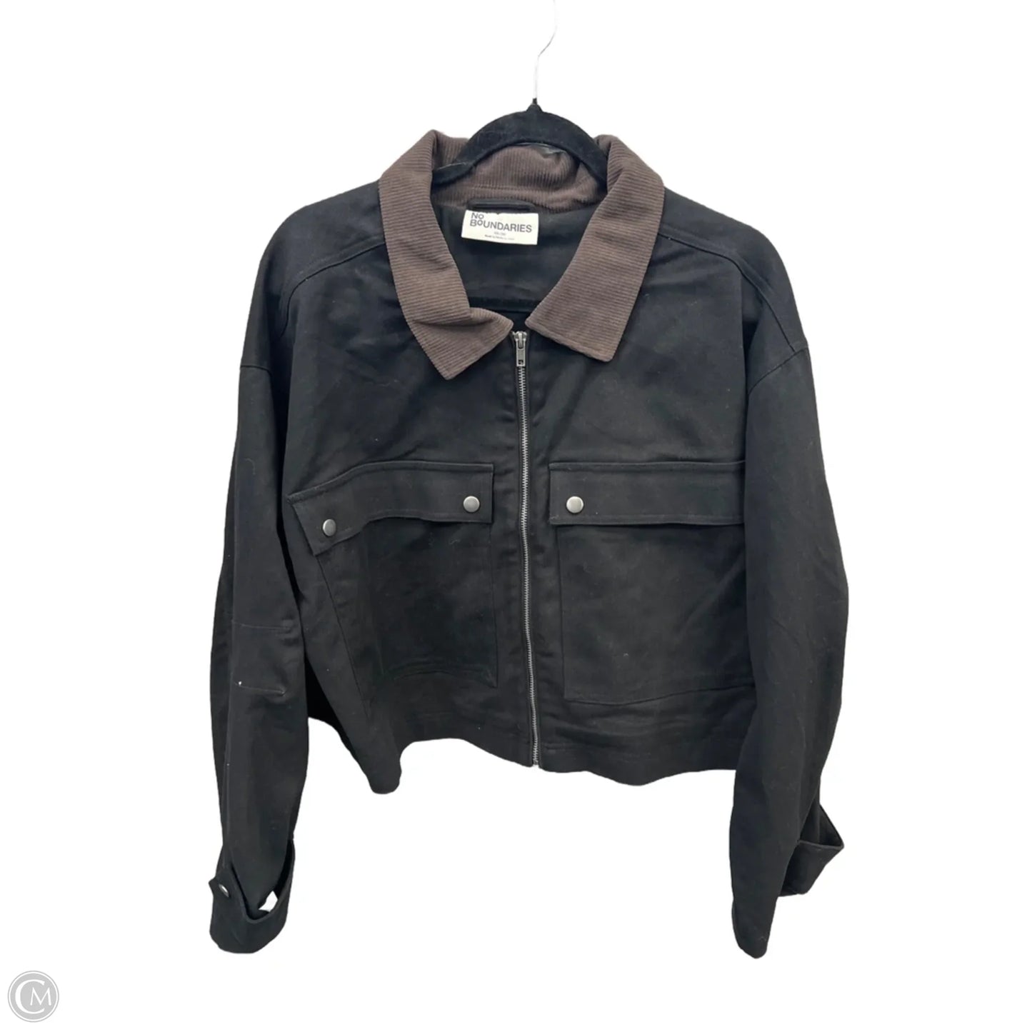 Jacket Denim By No Boundaries In Black Denim, Size: Xxl