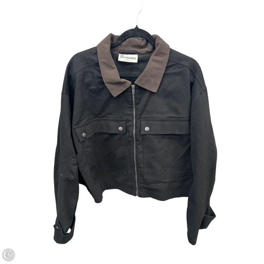 Jacket Denim By No Boundaries In Black Denim, Size: Xxl
