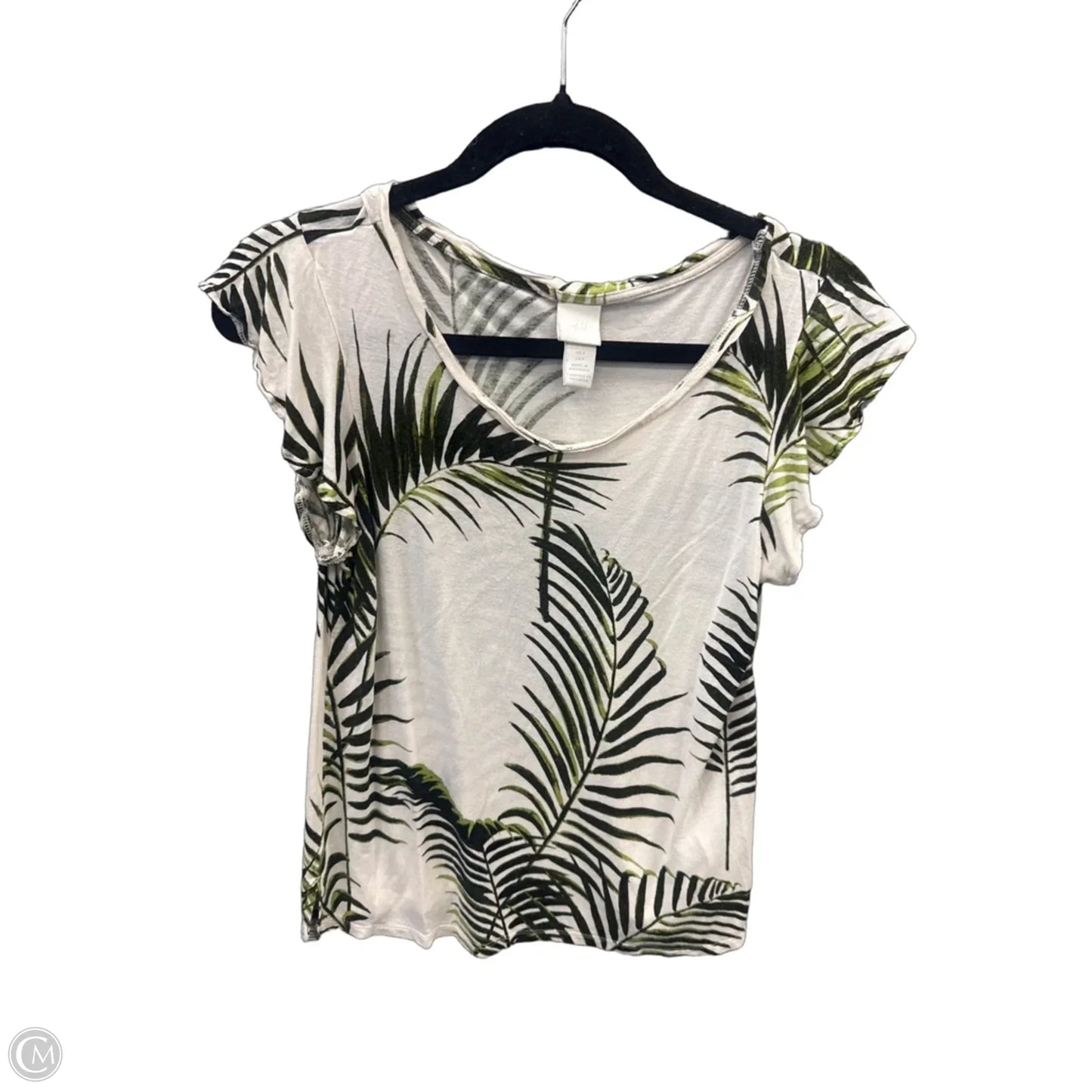 Top Short Sleeve By H&m In Cream, Size: S