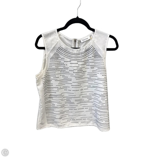 Top Sleeveless By Calvin Klein In White, Size: L