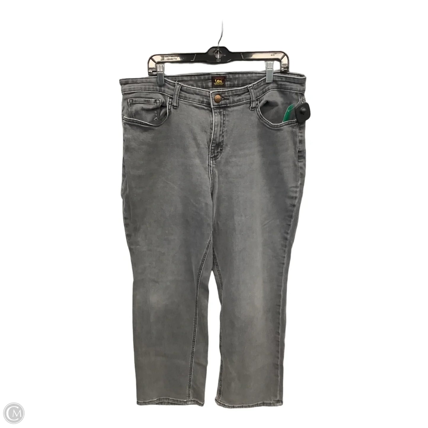 Jeans Straight By Lee In Black Denim, Size: 18