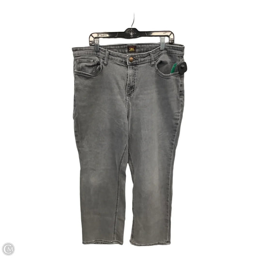 Jeans Straight By Lee In Black Denim, Size: 18
