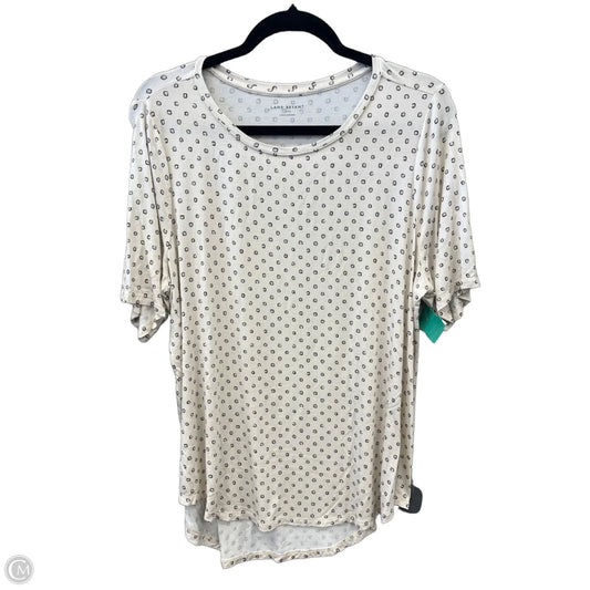 Top Short Sleeve By Lane Bryant In Cream, Size: L