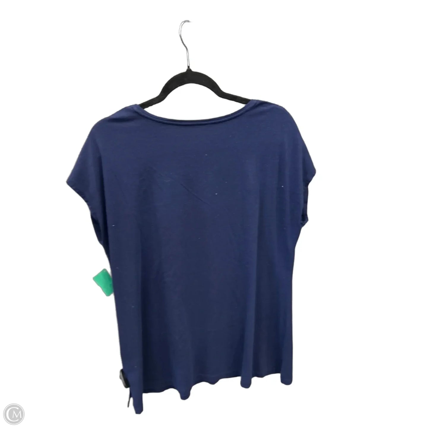 Top Short Sleeve Basic By Susan Graver In Navy, Size: L