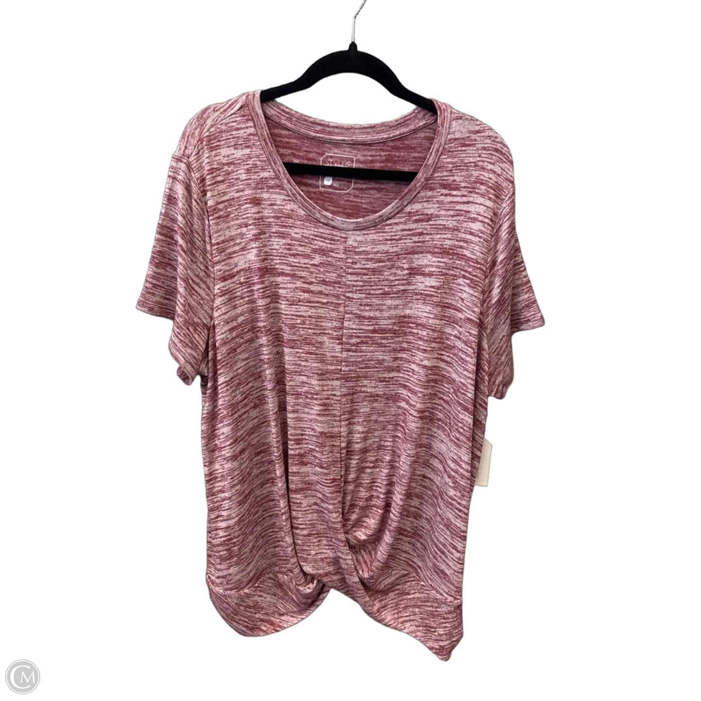Top Short Sleeve By Stylus In Red, Size: 1x