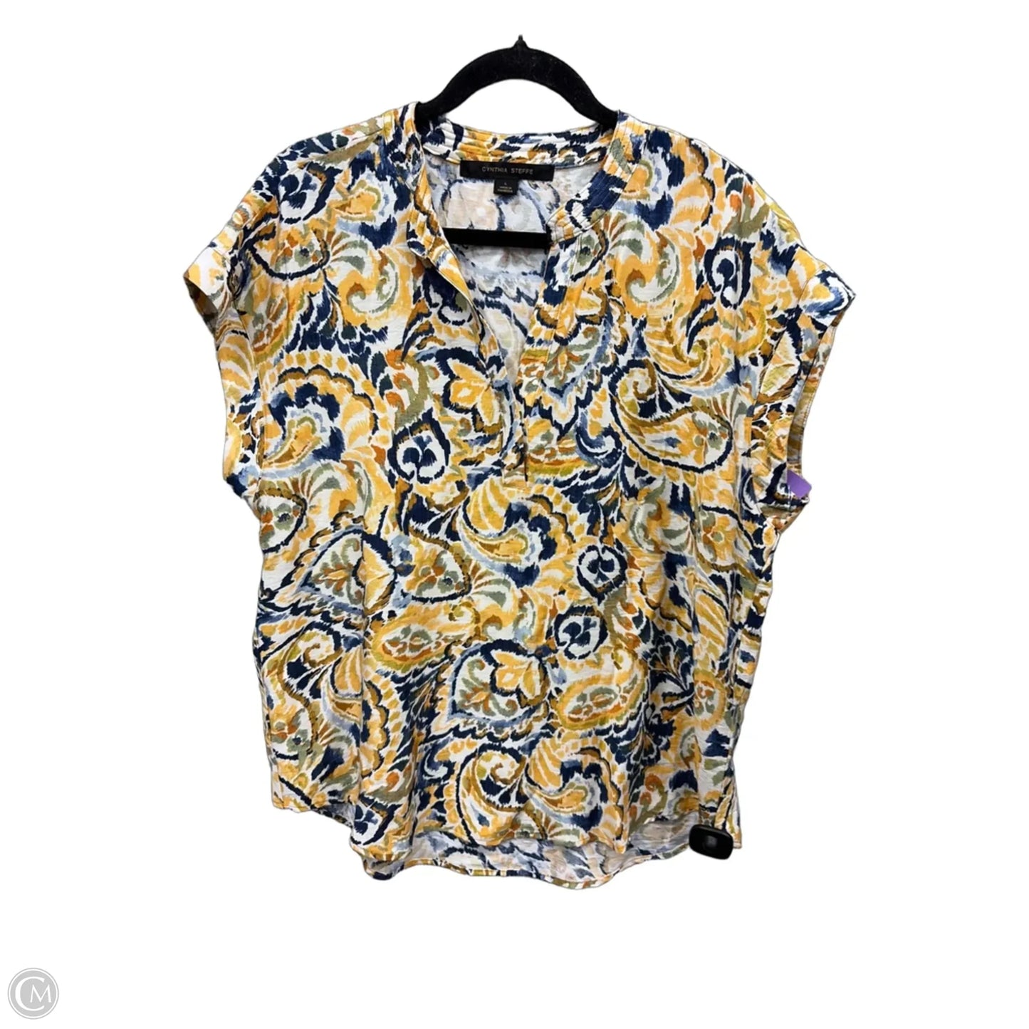 Tunic Short Sleeve By Cynthia Steffe In Yellow, Size: L