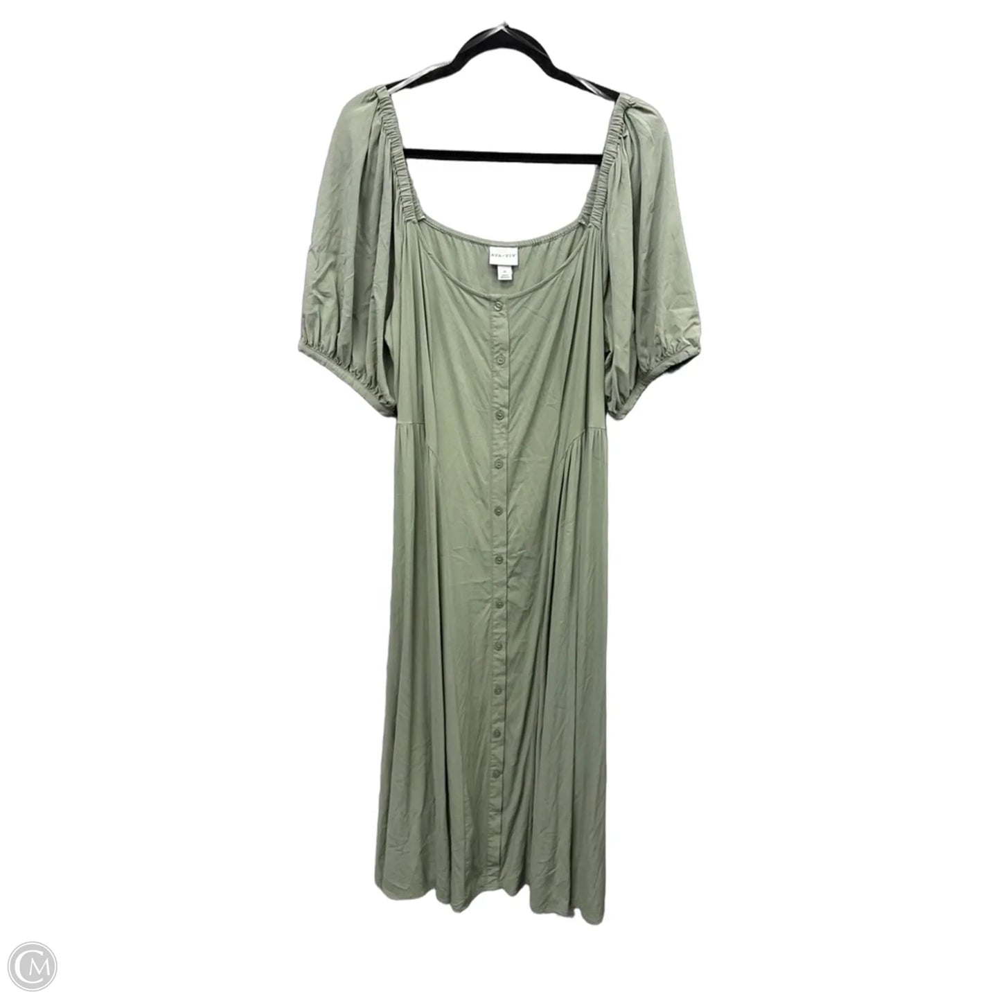 Dress Casual Maxi By Ava & Viv In Green, Size: 1x
