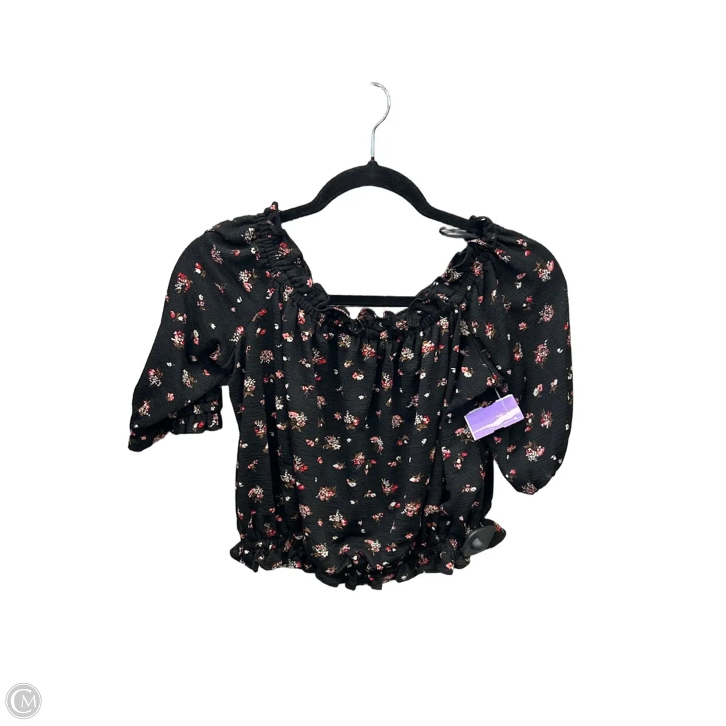 Top Short Sleeve By Express In Black, Size: M