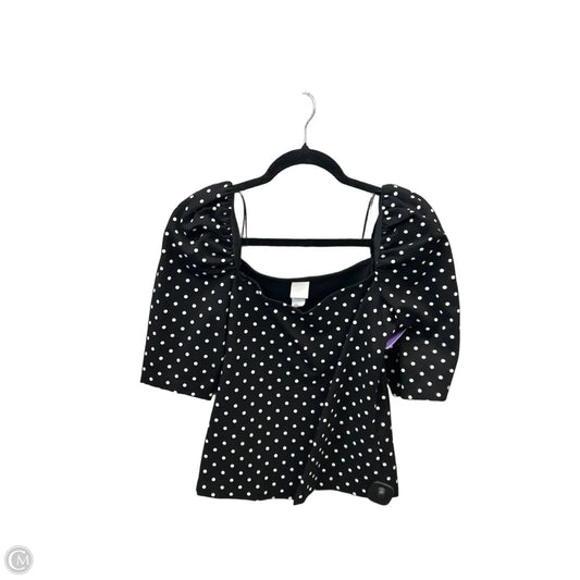 Top Short Sleeve By H&m In Polkadot Pattern, Size: M