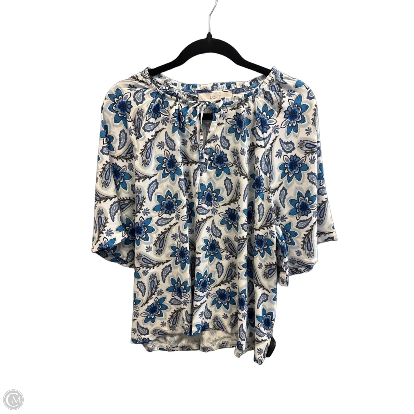 Top Short Sleeve By Loft In Blue, Size: Xl