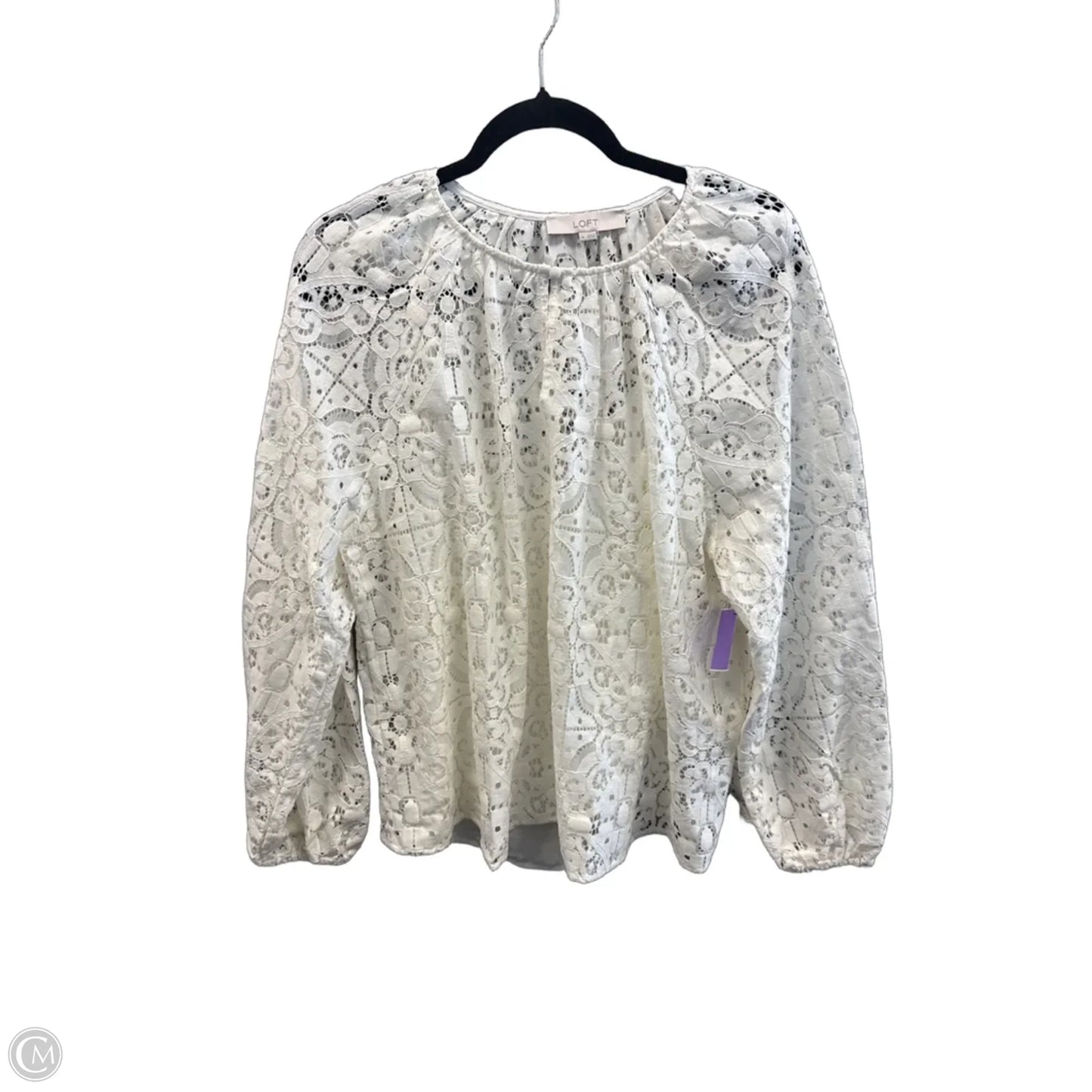 Top Long Sleeve By Loft In Cream, Size: Xl