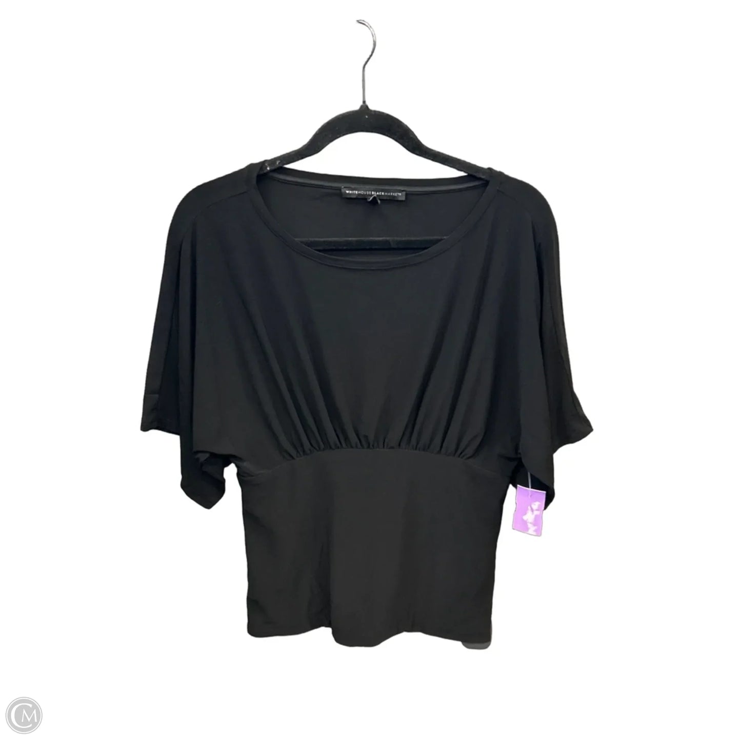 Top Short Sleeve Basic By White House Black Market In Black, Size: S