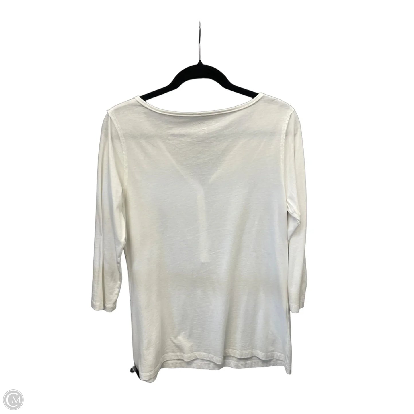 Top Long Sleeve By Eddie Bauer In White, Size: M
