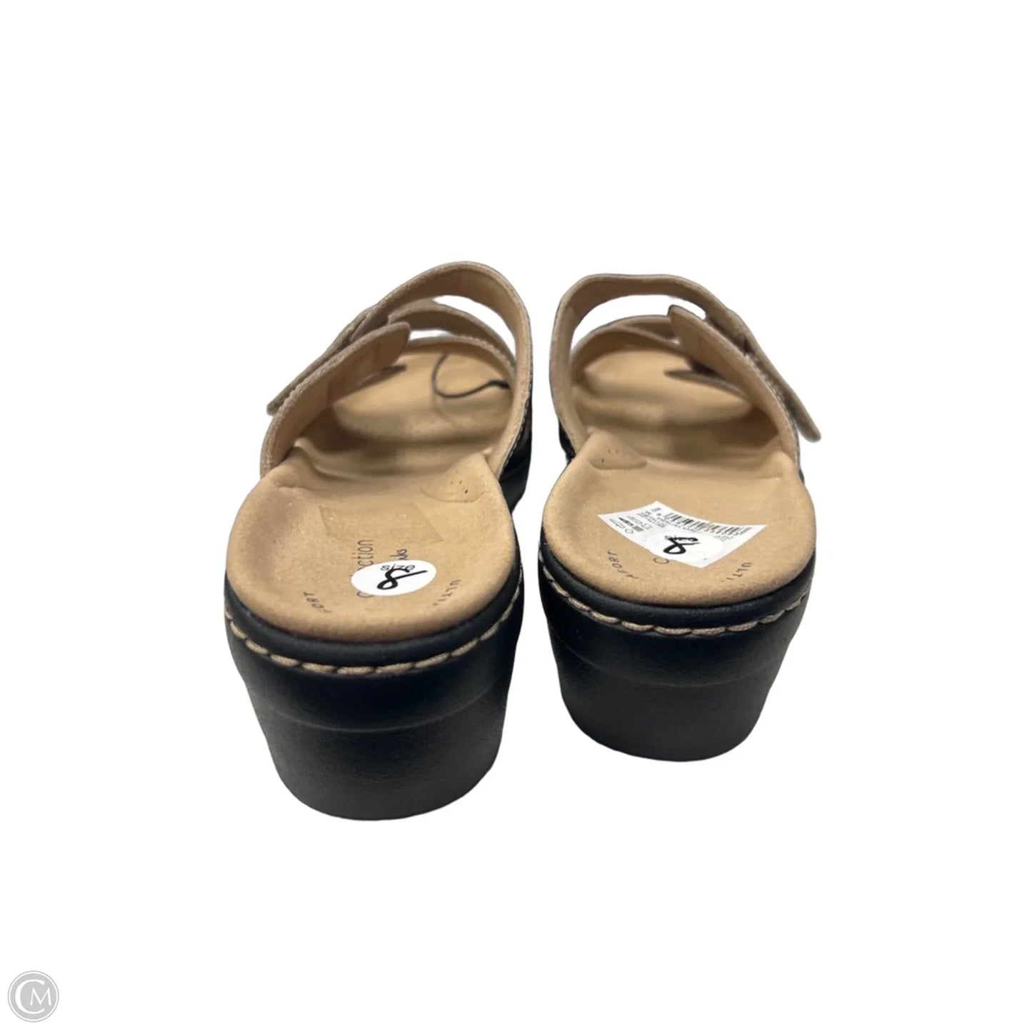 Sandals Heels Wedge By Clarks In Beige, Size: 8