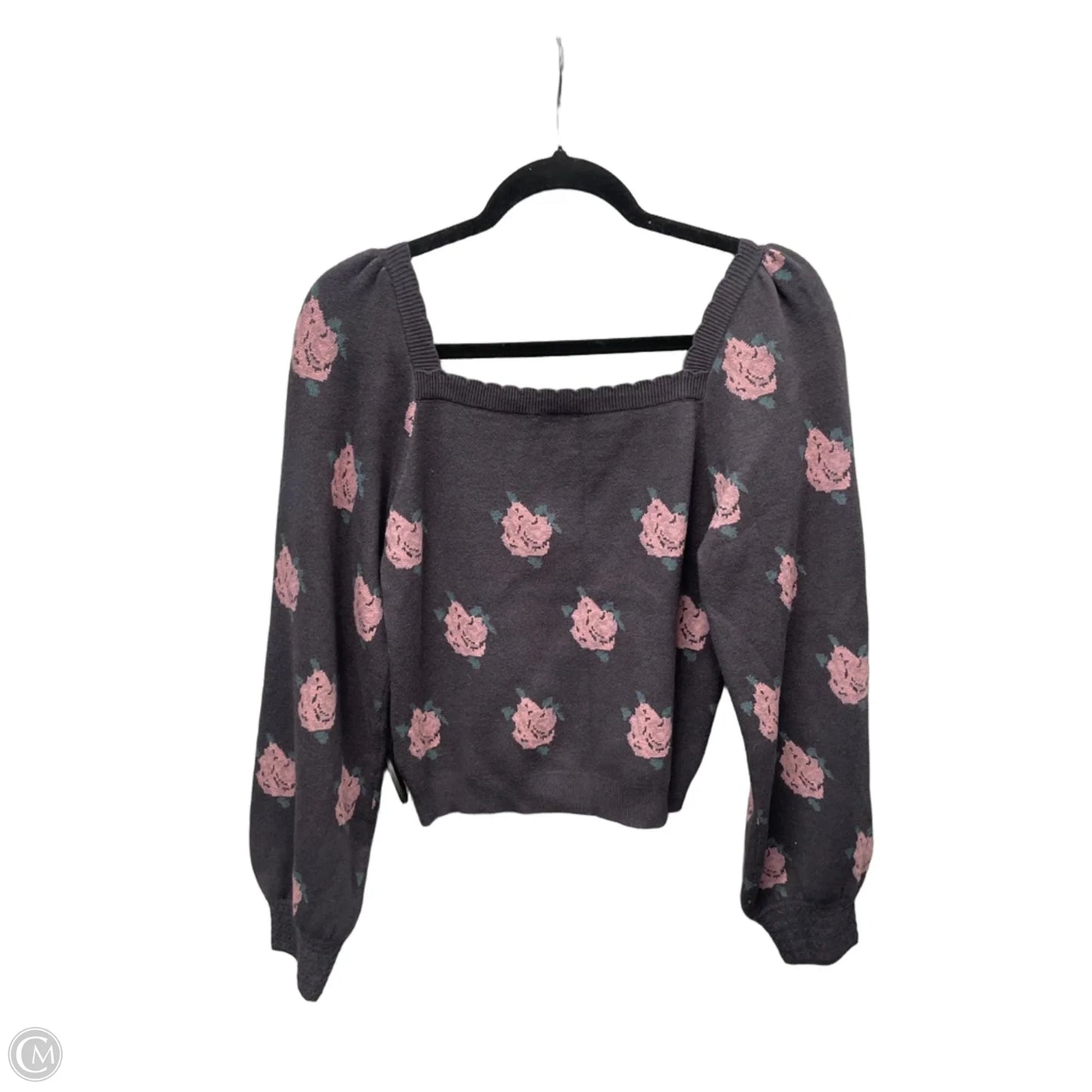 Top Long Sleeve By Hem & Thread In Grey, Size: L