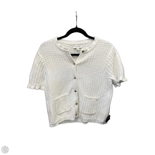 Sweater Short Sleeve By Free Assembly In White, Size: L
