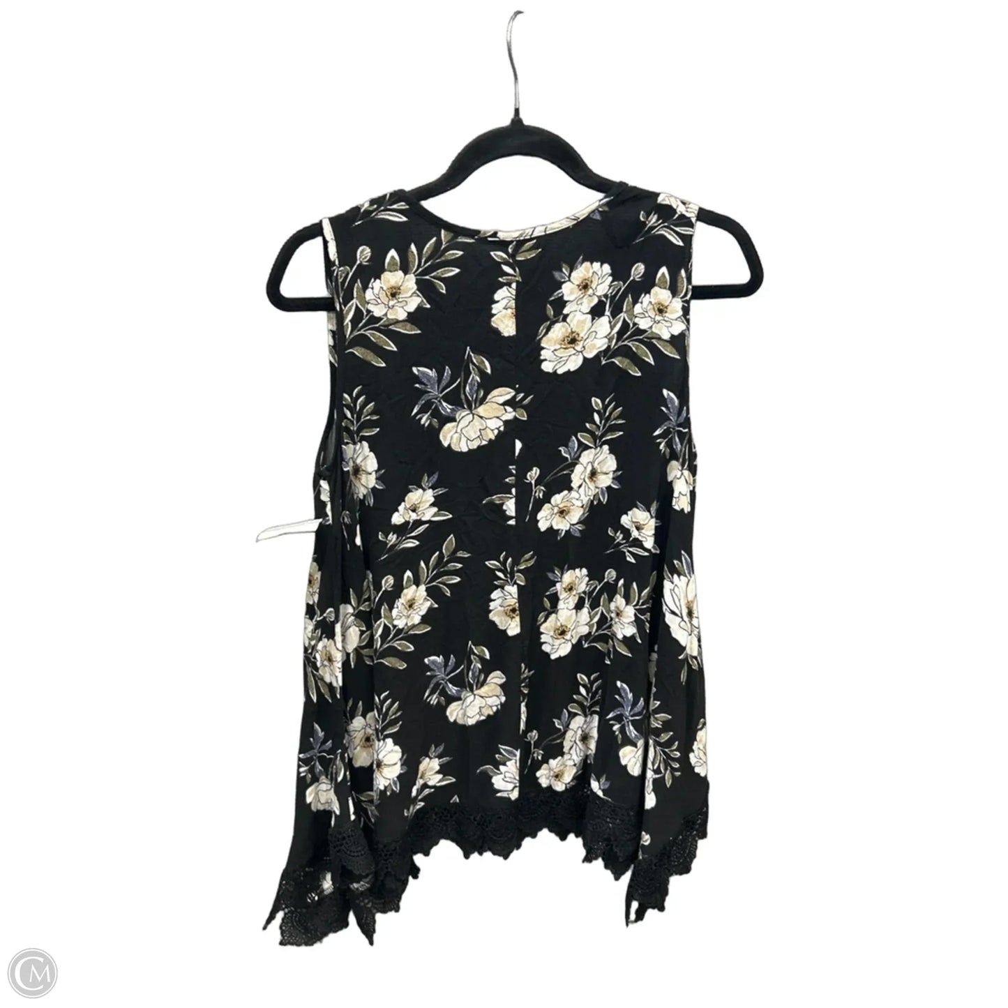 Top Sleeveless By Cato In Black, Size: S