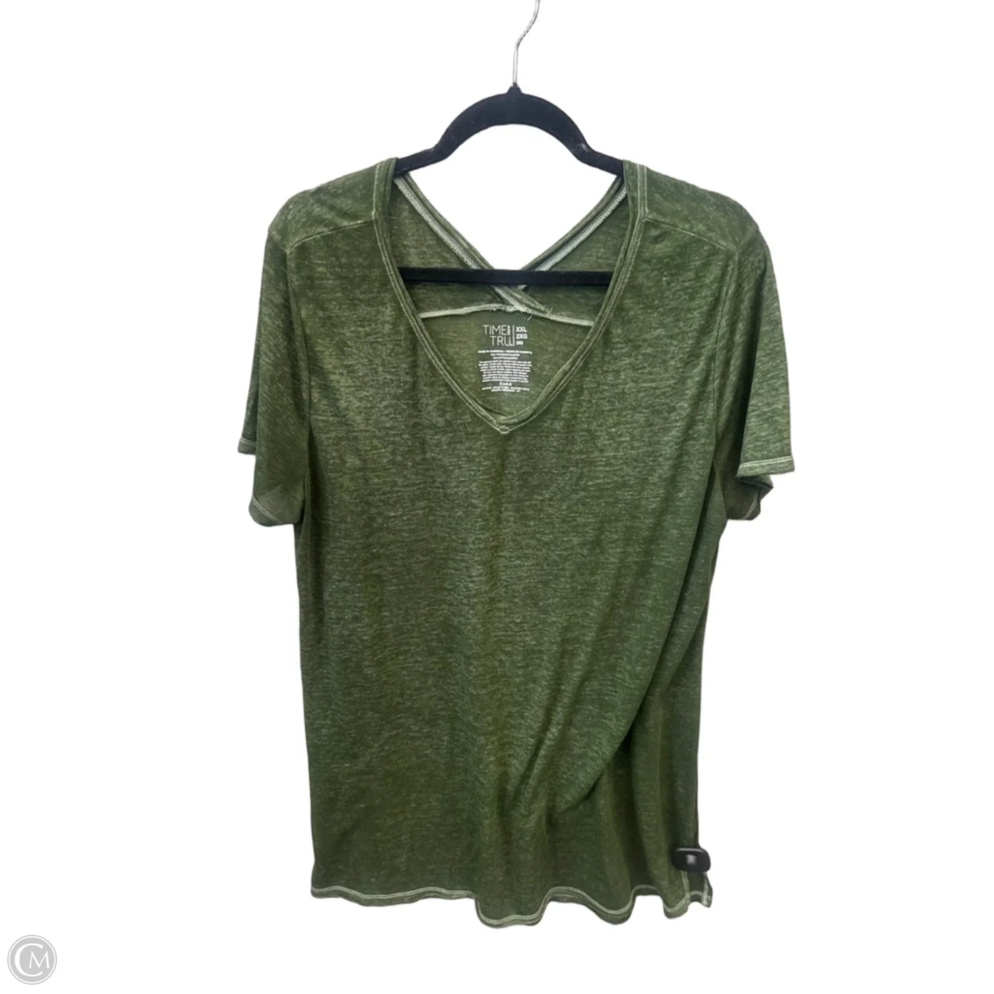 Top Short Sleeve By Time And Tru In Green, Size: Xxl