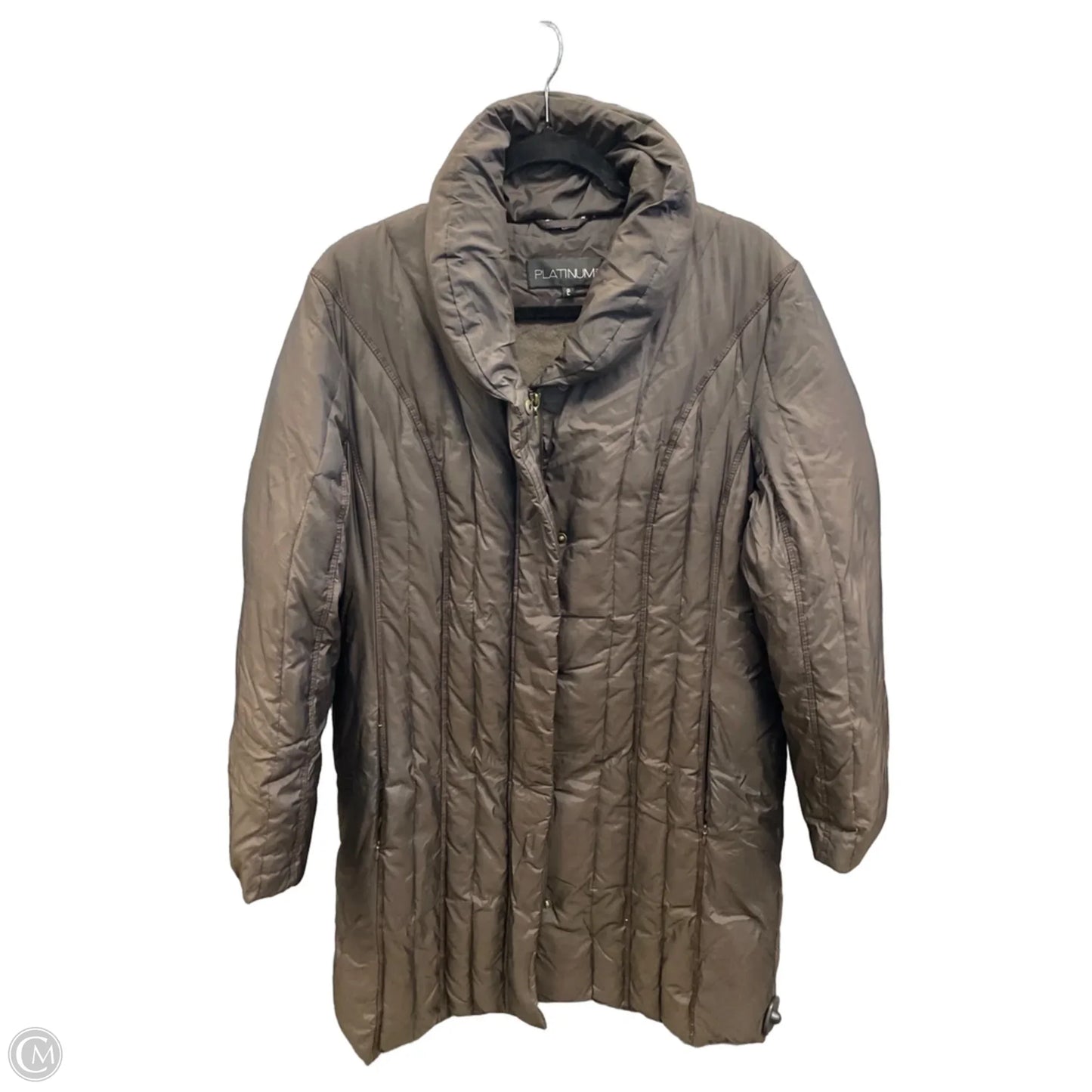 Coat Puffer & Quilted By Platinum In Brown, Size: L
