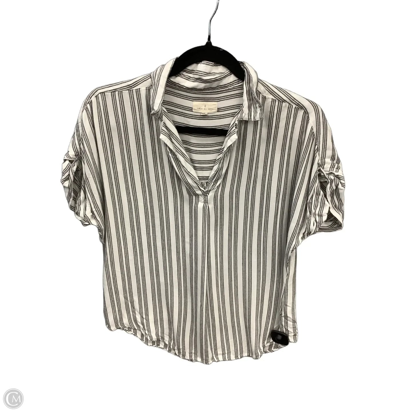Top Short Sleeve By Thread And Supply In Striped Pattern, Size: S