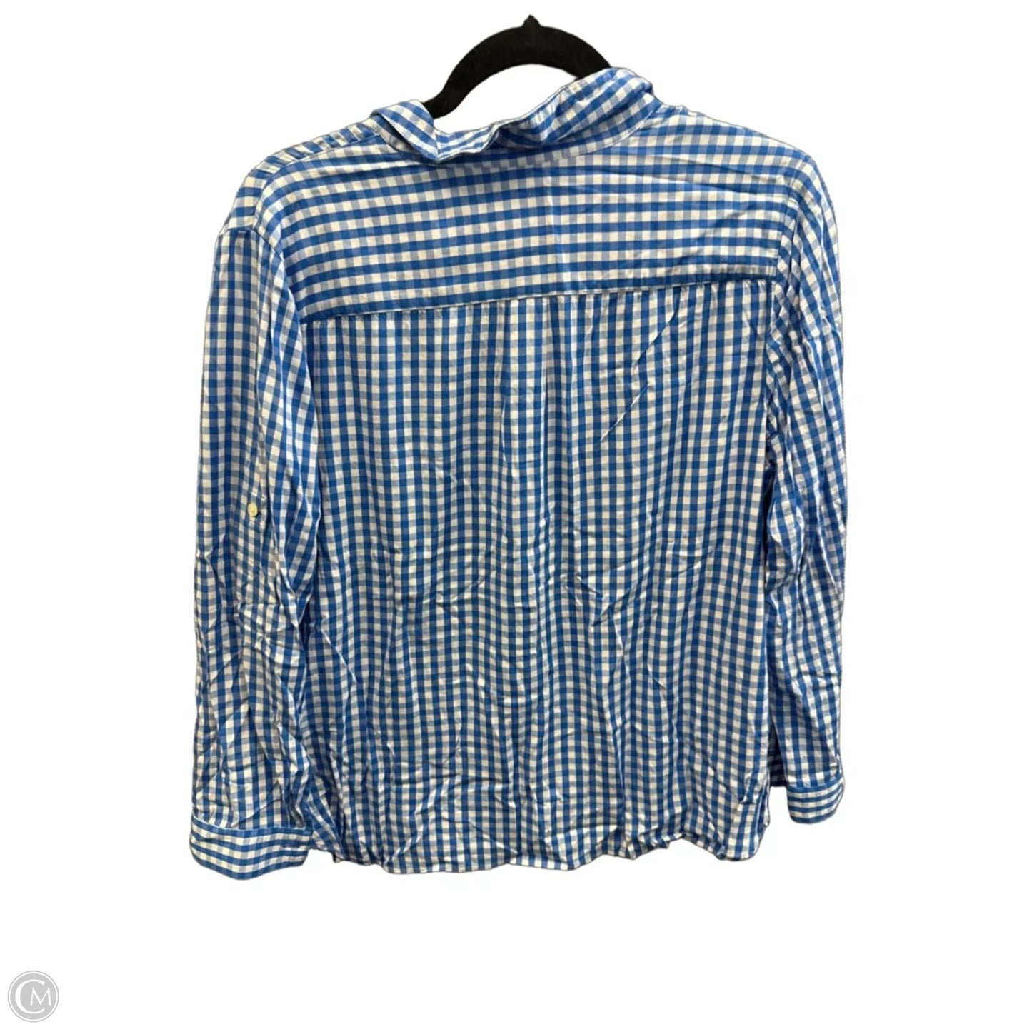 Top Long Sleeve By Talbots In Plaid Pattern, Size: Lp