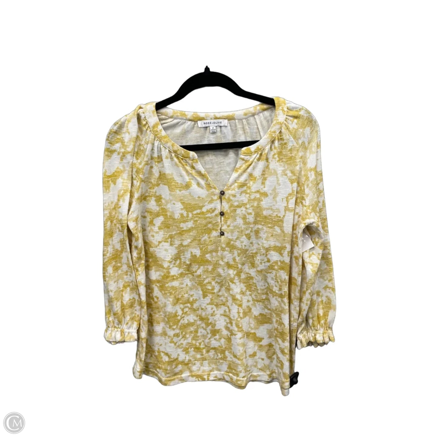 Top Long Sleeve By Rose And Olive In Yellow, Size: M