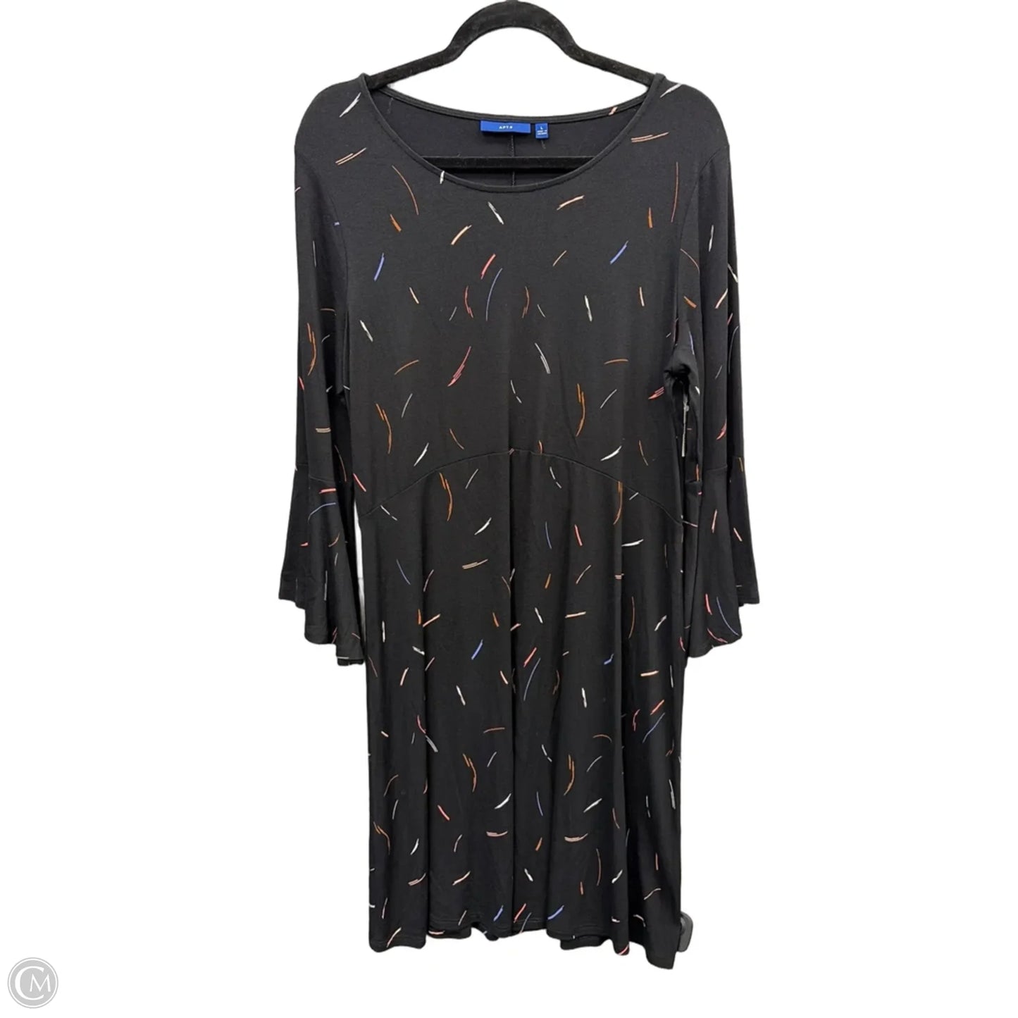 Dress Casual Midi By Apt 9 In Black, Size: L