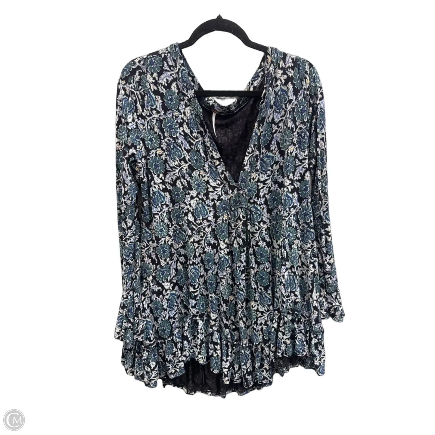 Tunic Long Sleeve By Free People In Floral Print, Size: M