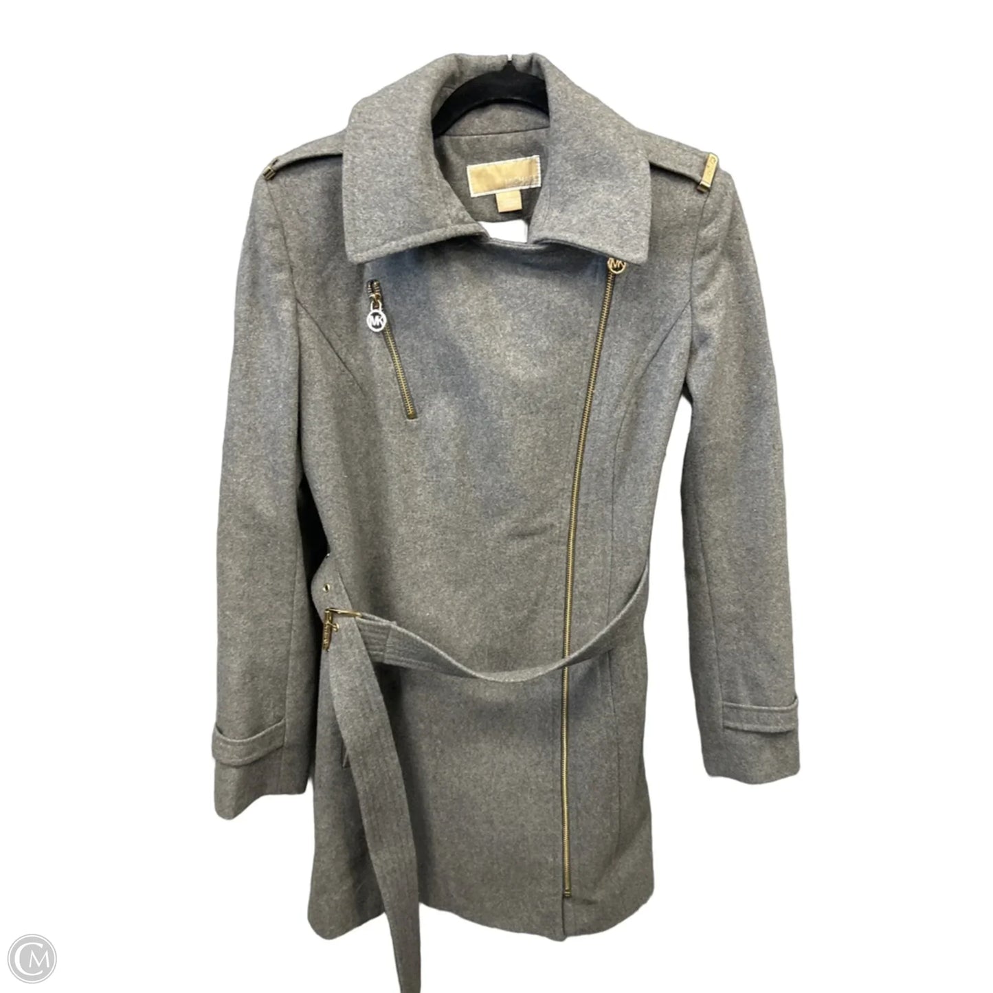 Coat Trench Coat By Michael By Michael Kors In Grey, Size: S