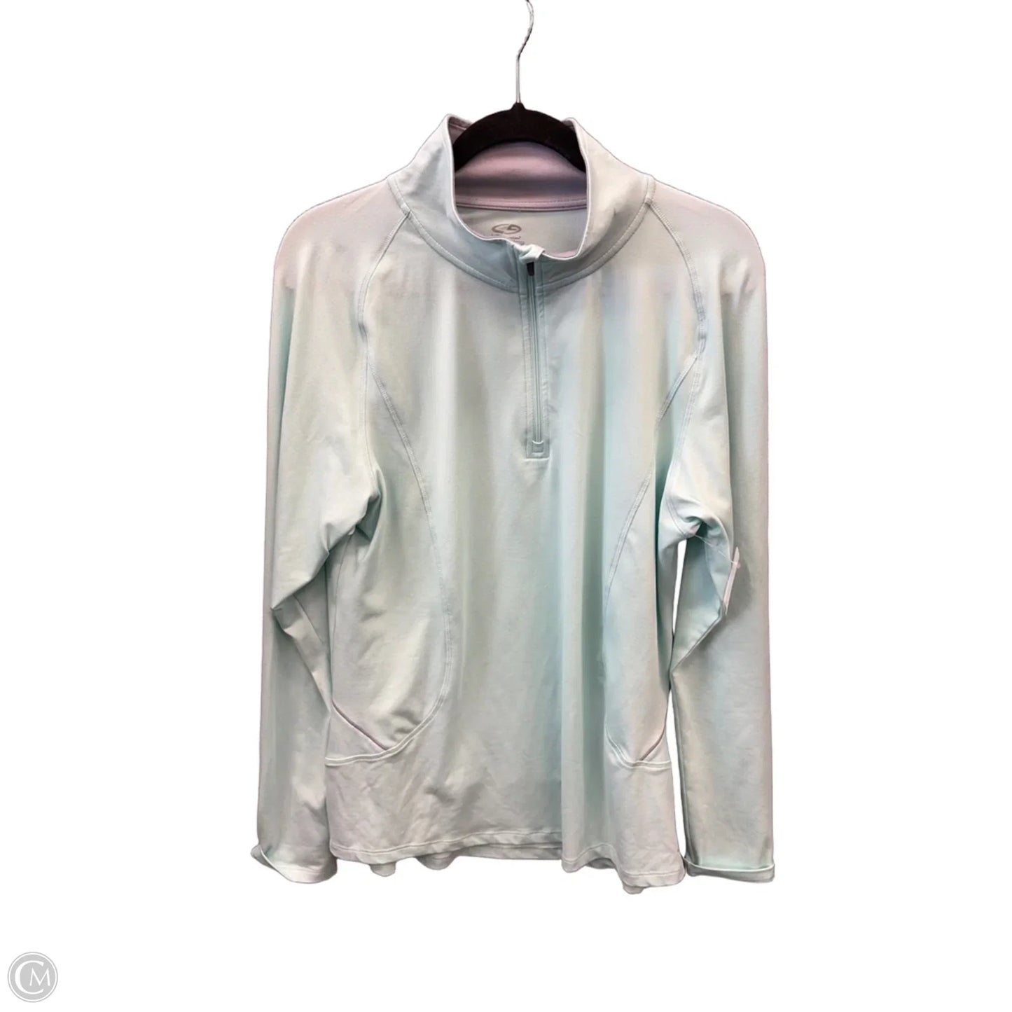 Athletic Top Long Sleeve Collar By Champion In Blue, Size: Xl