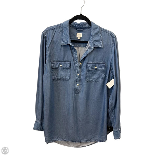Tunic Long Sleeve By A New Day In Blue, Size: Xxl