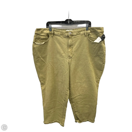 Jeans Cropped By Lane Bryant In Green Denim, Size: 22
