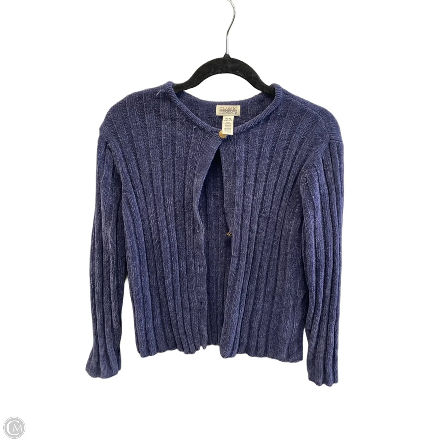 Sweater Cardigan By Classic Elements In Blue, Size: M