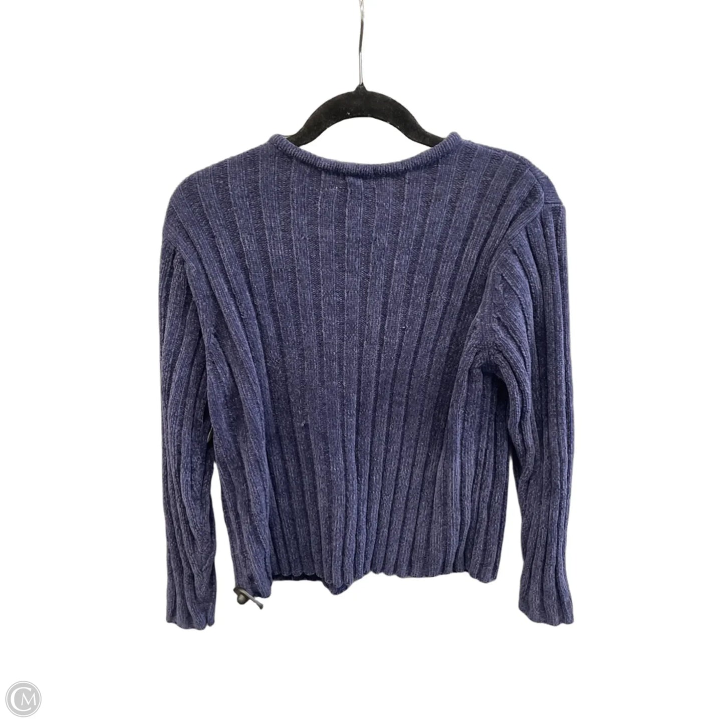 Sweater Cardigan By Classic Elements In Blue, Size: M