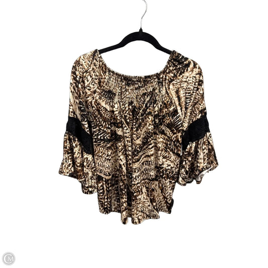 Top Long Sleeve By Clothes Mentor In Brown, Size: M