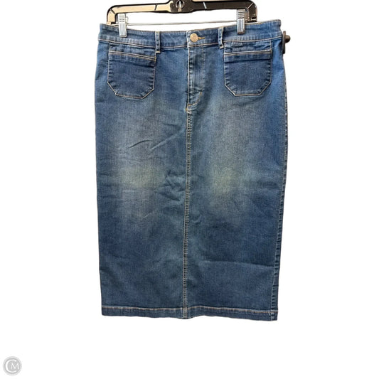 Skirt Midi By Christopher And Banks In Blue Denim, Size: 12
