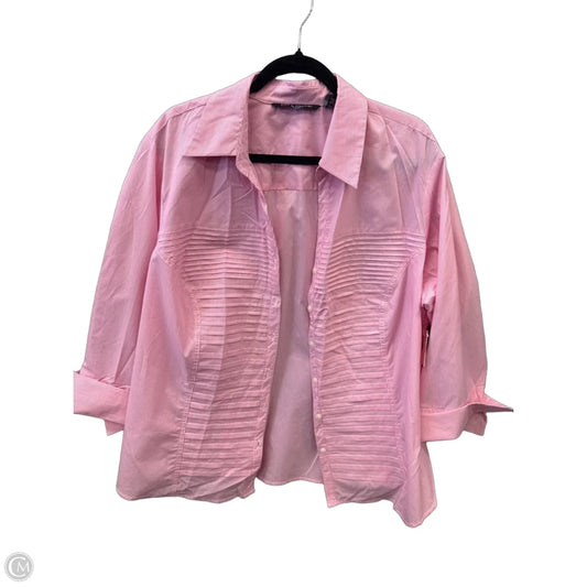 Top Long Sleeve By Zac And Rachel In Pink, Size: 3x