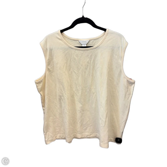 Top Sleeveless Basic By Cj Banks In Cream, Size: 3x
