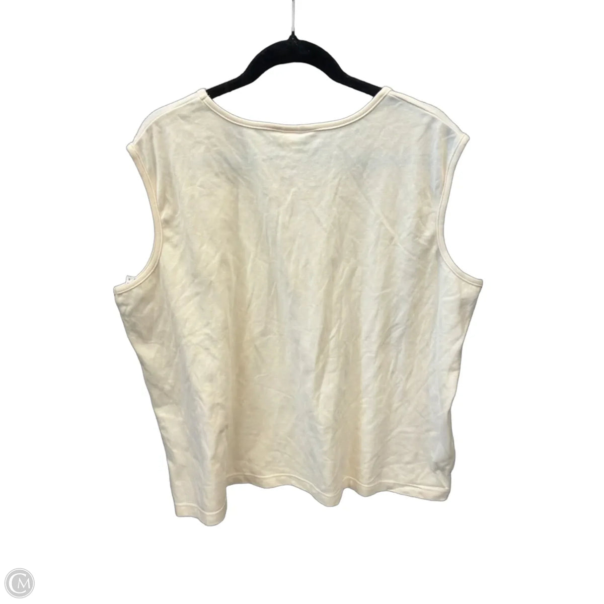 Top Sleeveless Basic By Cj Banks In Cream, Size: 3x