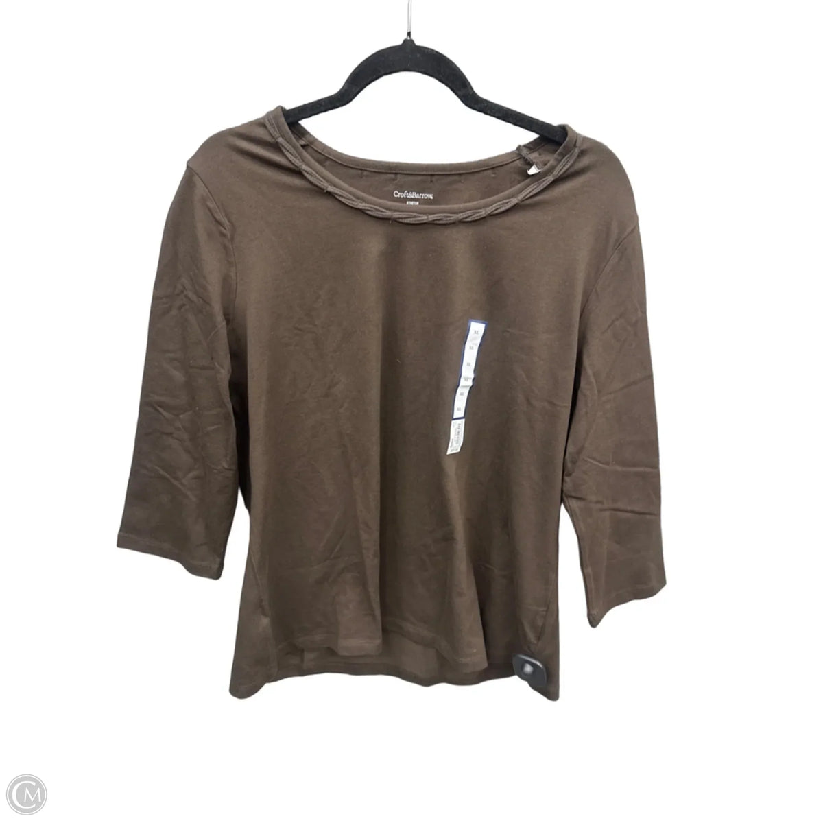 Top Long Sleeve Basic By Croft And Barrow In Brown, Size: Xl