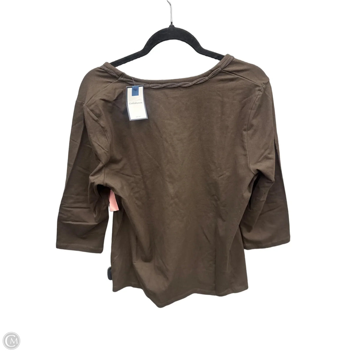 Top Long Sleeve Basic By Croft And Barrow In Brown, Size: Xl