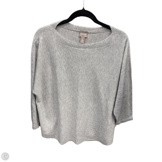 Top Long Sleeve By Chicos In Grey, Size: M