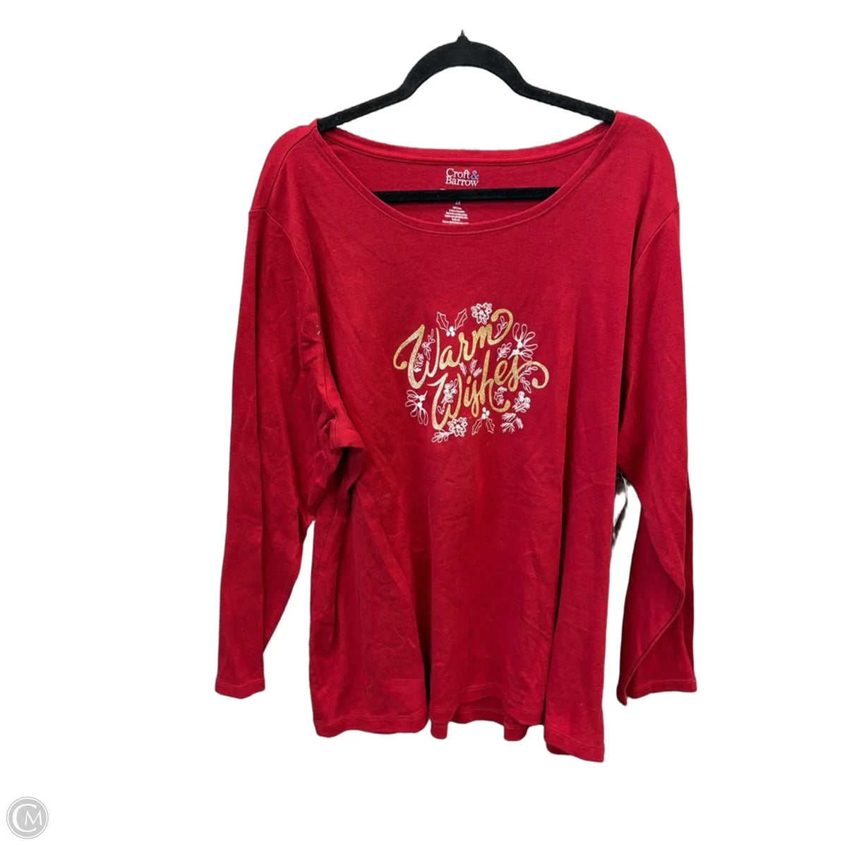 Top Long Sleeve By Croft And Barrow In Red, Size: 2x