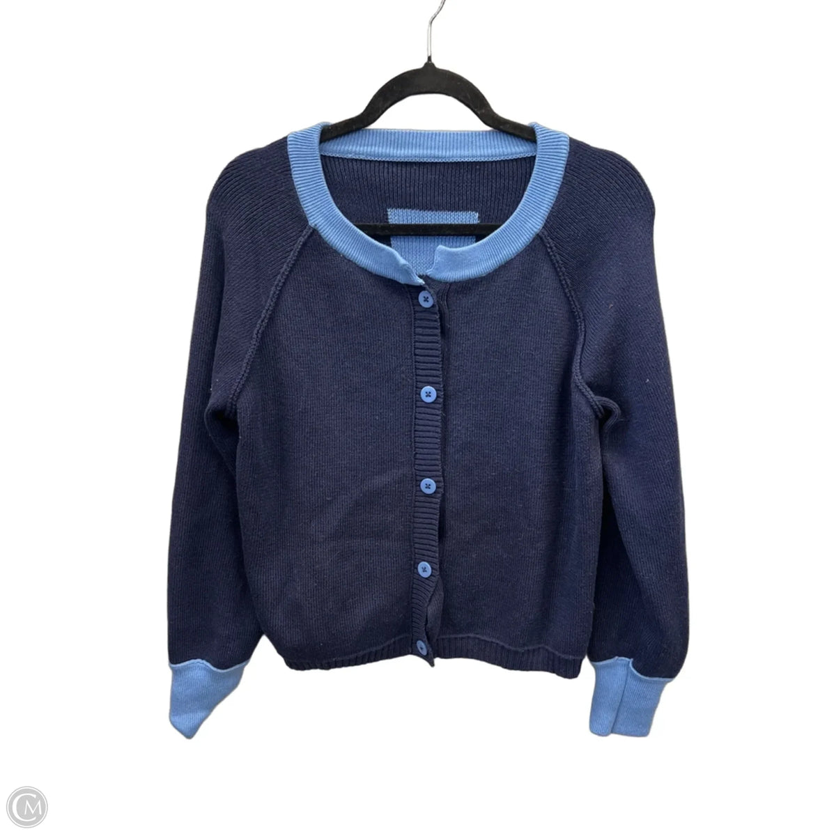 Sweater Cardigan By Cmf In Blue, Size: M