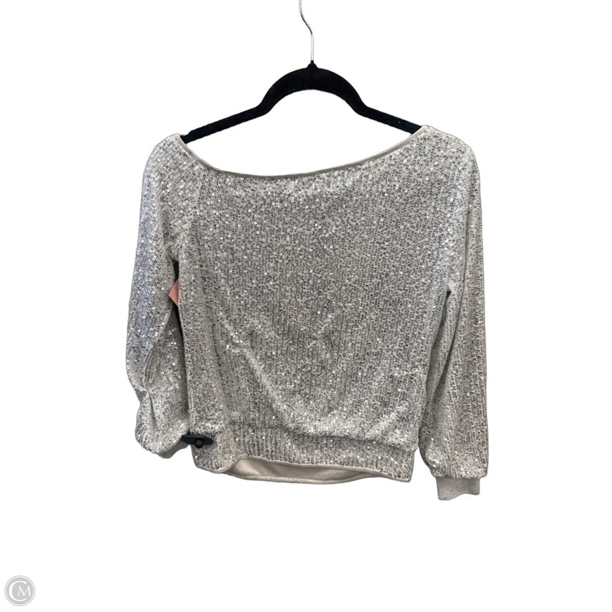 Top Long Sleeve By Allegra K In Silver, Size: S