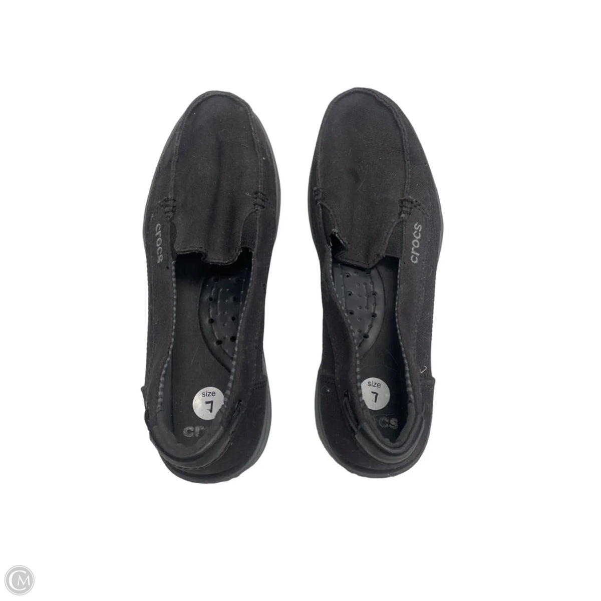 Shoes Flats By Crocs In Black, Size: 7