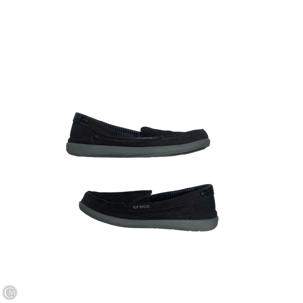 Shoes Flats By Crocs In Black, Size: 7