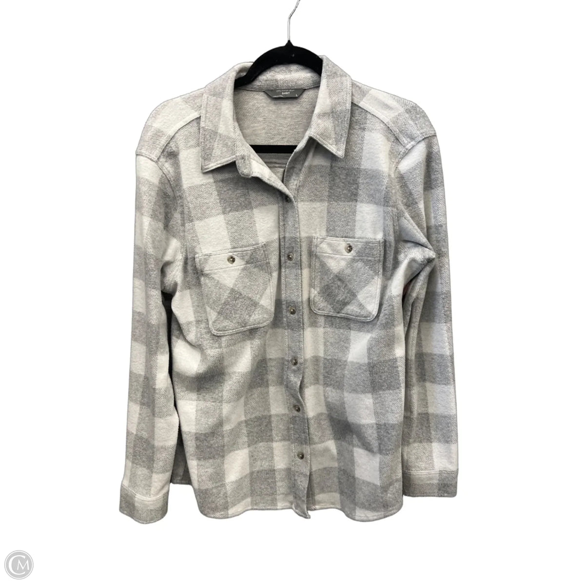 Jacket Shirt By Clothes Mentor In Grey, Size: L