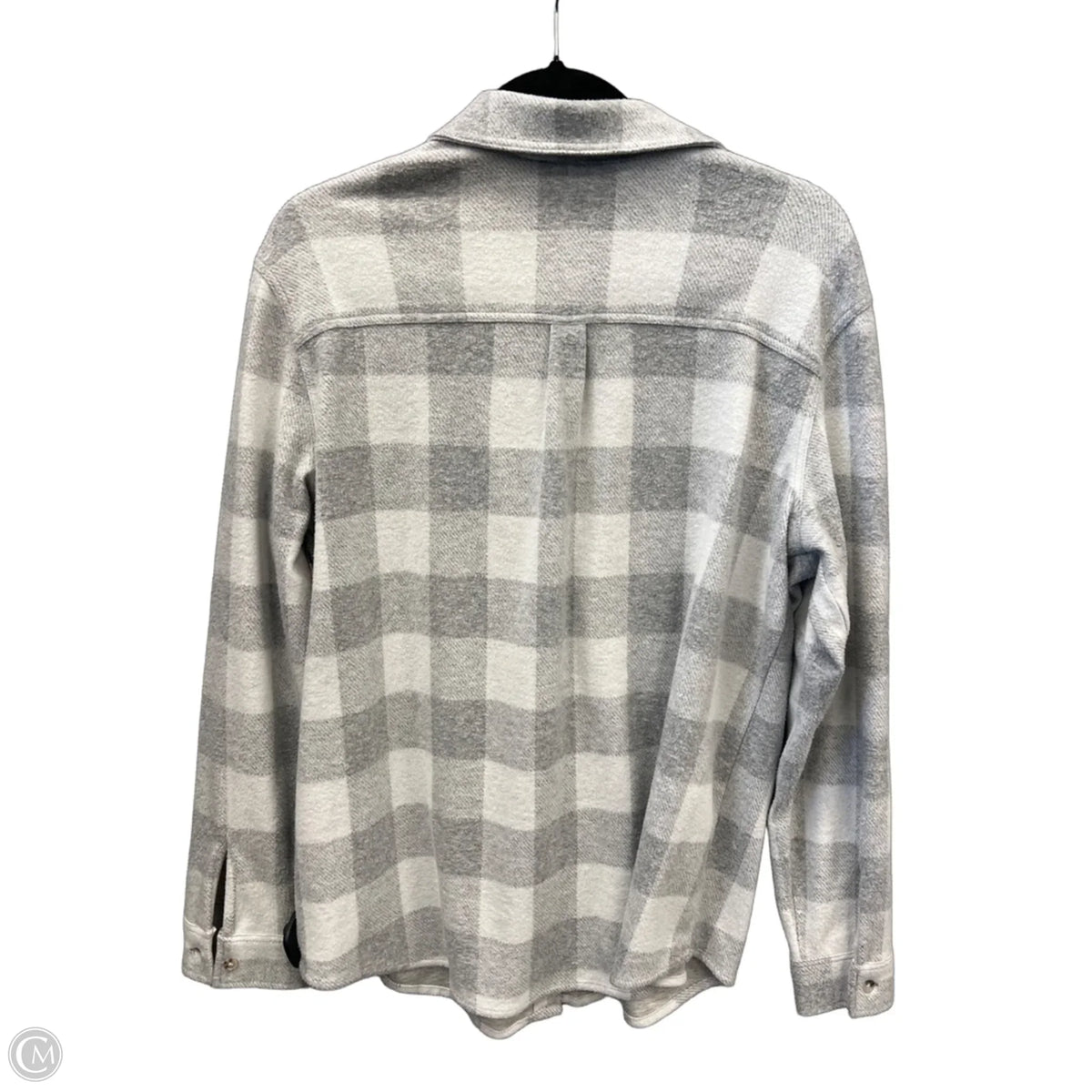 Jacket Shirt By Clothes Mentor In Grey, Size: L